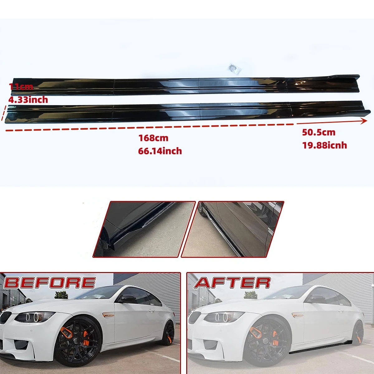 Universal Auto Seite Rock 8 Stück Winglet Splitter Lip Seite Spoiler – Bild 6