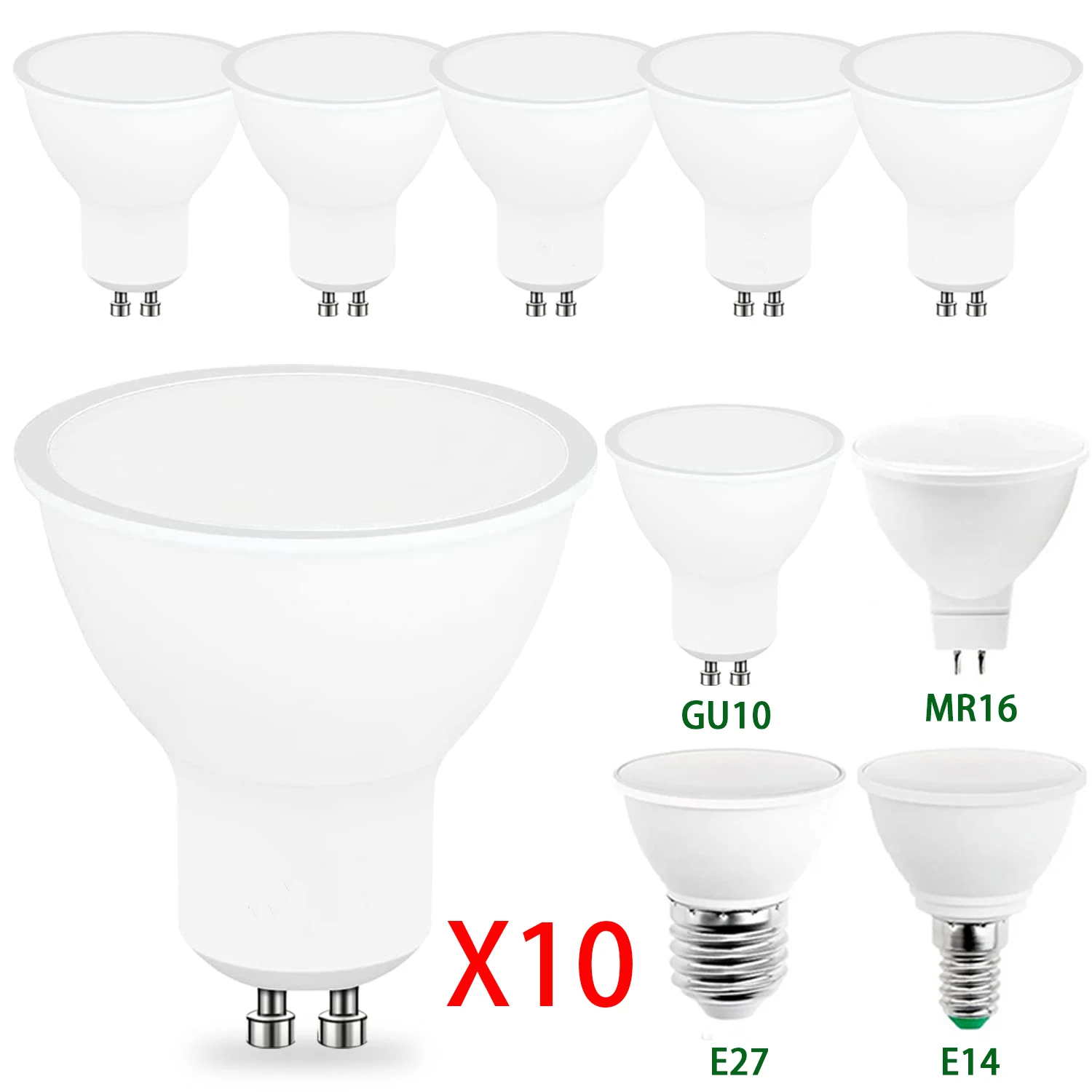 GU10 E27 E14 MR16 GU5.3 Lampada Led-lampe 3 W 6 W 9 W 12 W 220 V Bombillas LED Lampe Scheinwerfer (10 Stück)