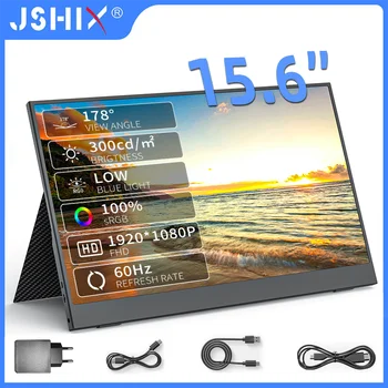 JSHIX 11,6 14 15,6 Zoll tragbarer Monitor 1080P Full HD IPS Zweiter Monitor für Gaming Laptop Telefon Switch
