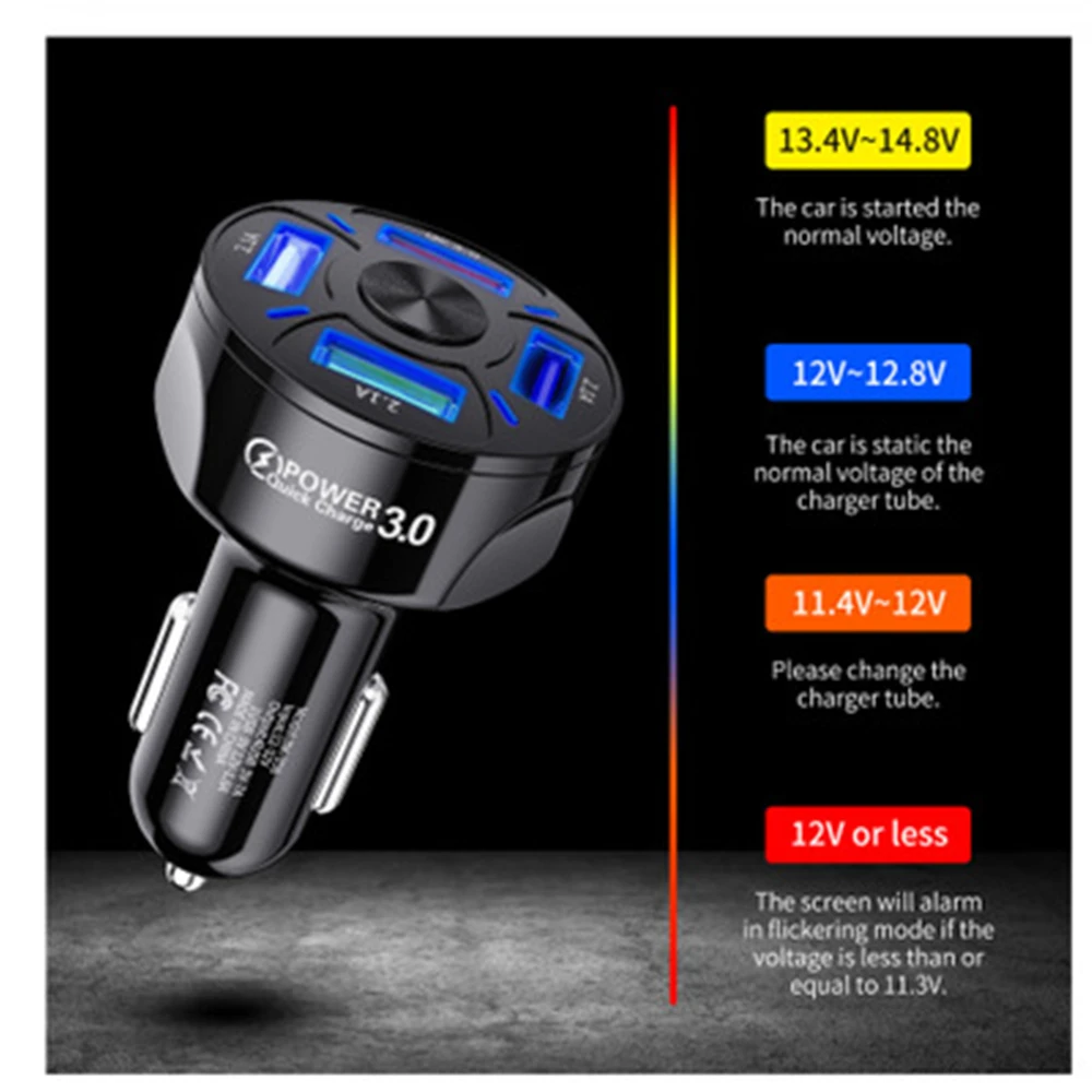 4-Port-Auto-USB-Ladegerät 7A 48W Quick Charge 3.0 4.0 Universal 18W – Bild 3