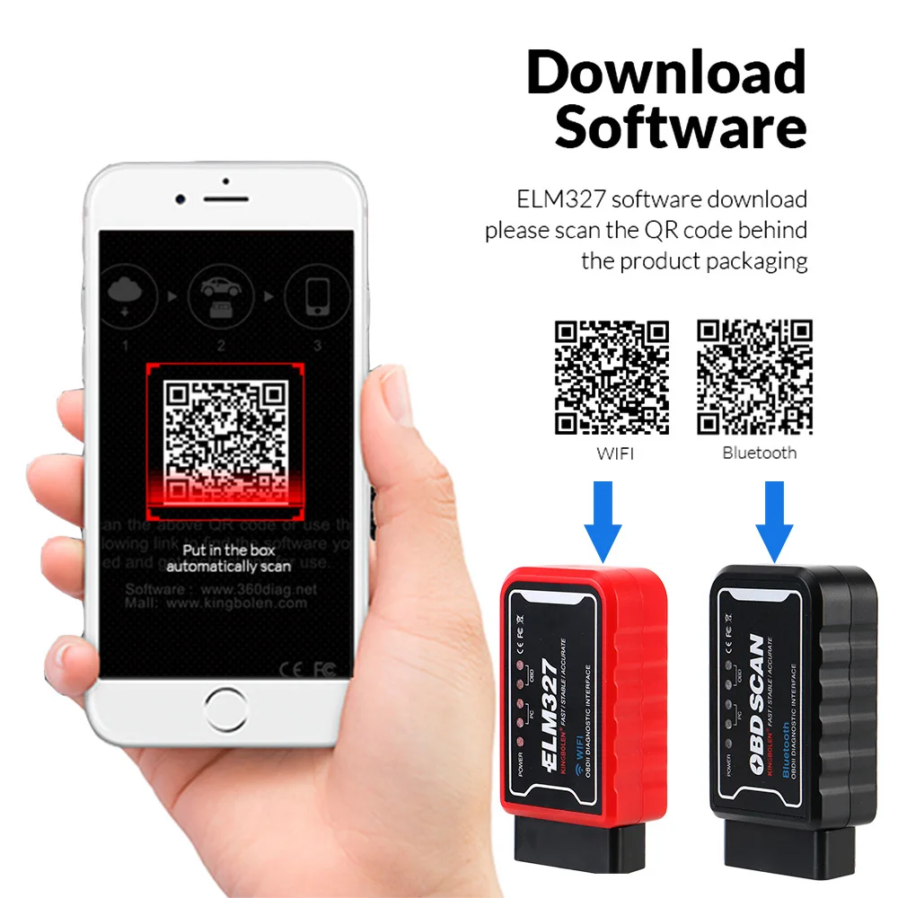 Elm327 wifi bluetooth v5.0 pic18f25k80 chip obdii diagnose tool elm – Bild 2