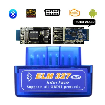 ELM-327 OBD2-Scanner für Autos Mini ELM327 Bluetooth V1.5 OBD 2 Auto-Diagnosegerät mit echtem PIC1825K80 ELM