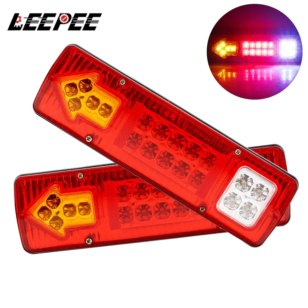 19LED Rückleuchten Rückfahr Stop Brems Anzeige 12V 24V Für Anhänger Lkw Lkw Rückleuchten Blinker Lampe Auto