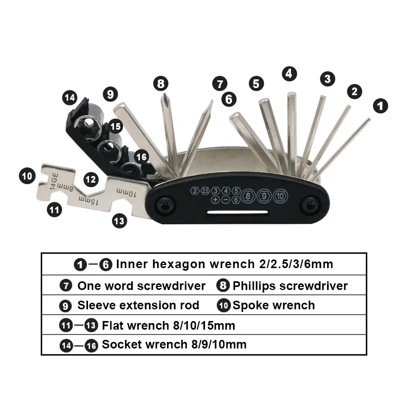 Fahrrad Reifen Reparatur Werkzeuge Kits Multi-funktion Hand Luftpumpe – Bild 5
