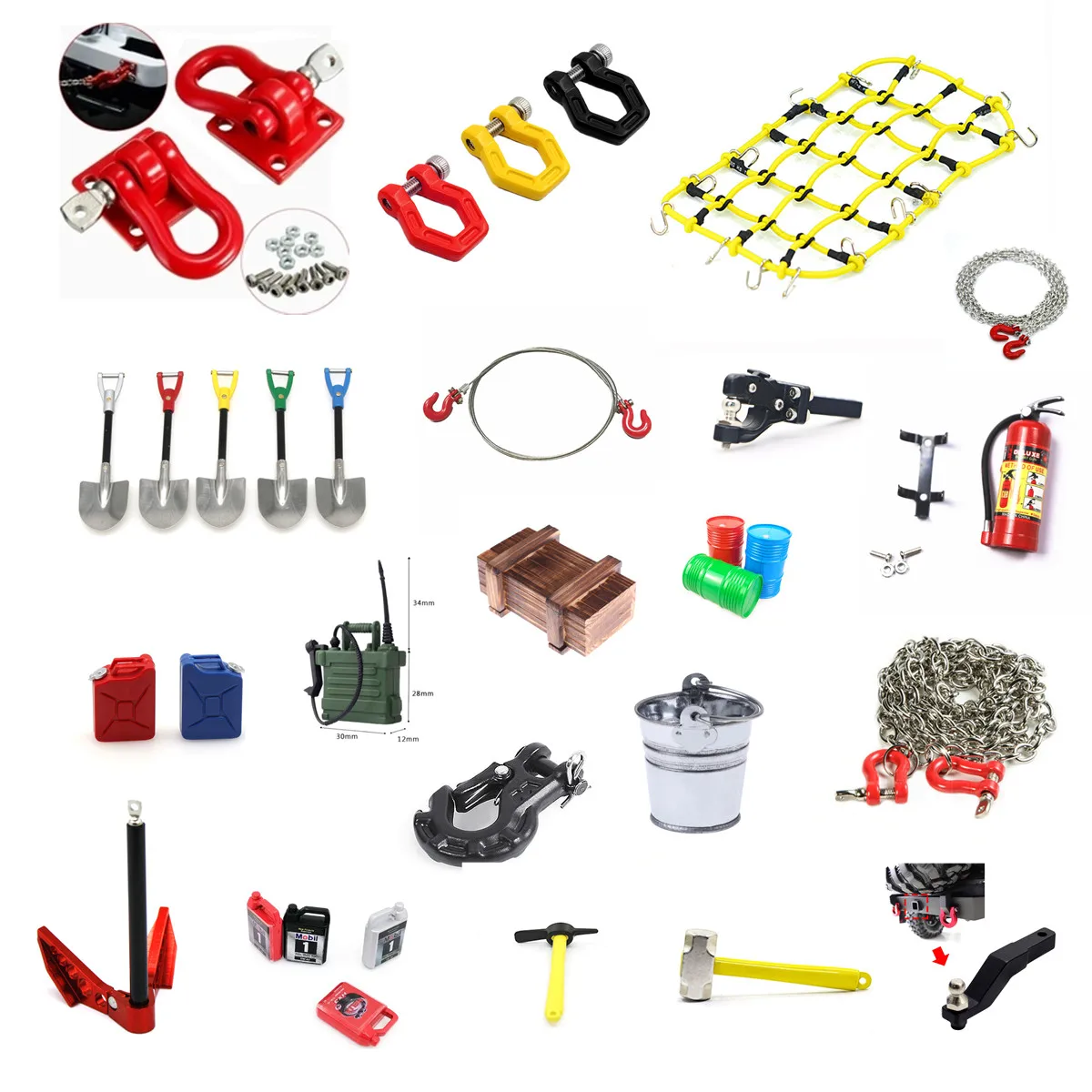 RC Auto Metall Anhänger Abschlepphaken Zubehör für 1:10 RC Crawler TRX4 TRX6 Axial SCX10 90046 AXI03007 Redcat
