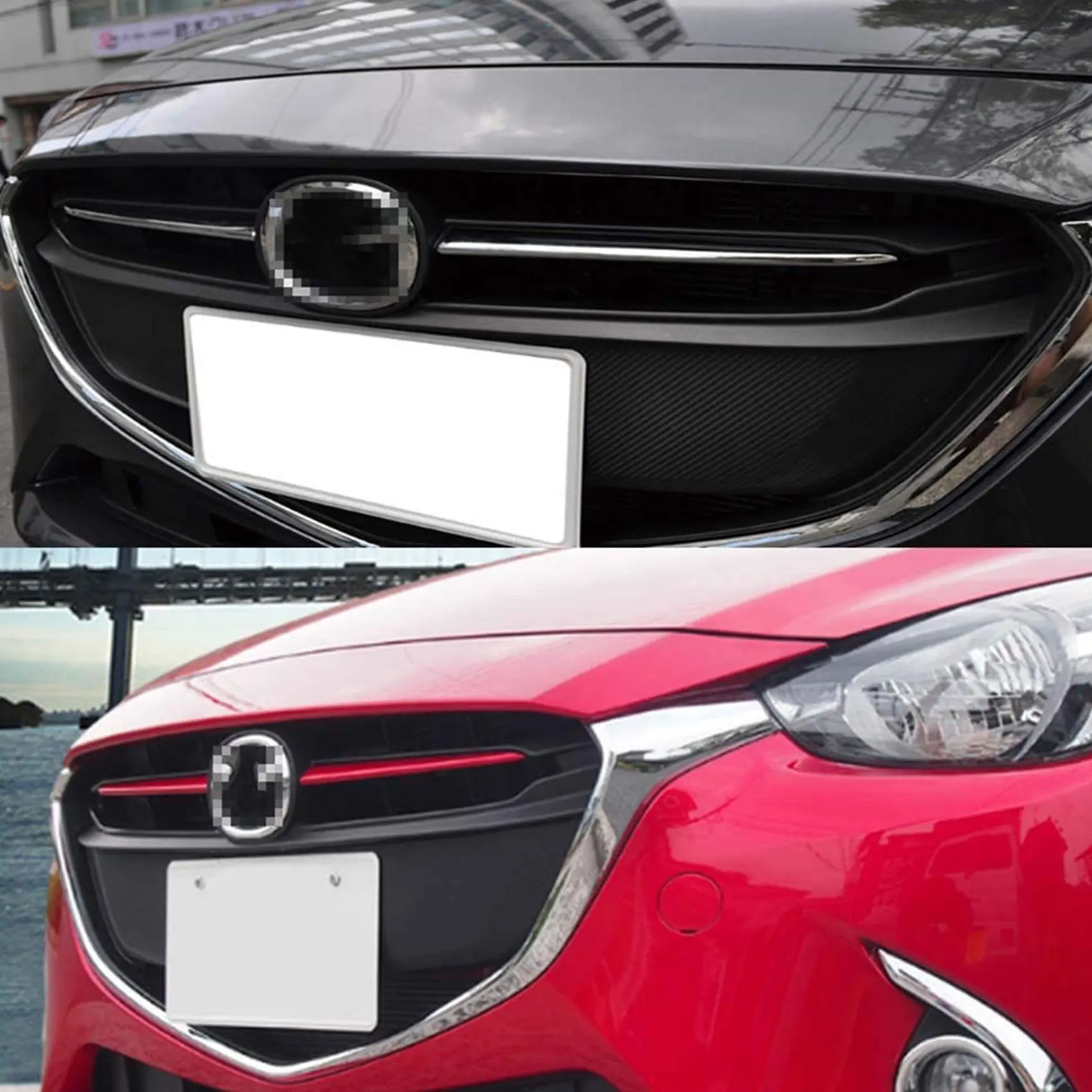 Auto-Frontgrill-Grill-Abdeckungs-Zierleiste für Mazda 2 Demio – Bild 3