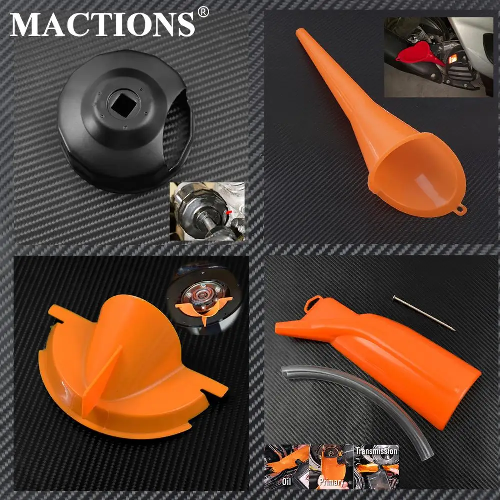 Motorrad Öl Trichter Abdeckung Primär Fall Öl Füllen Trichter Ölfilter Kappe Schraubenschlüssel Kits