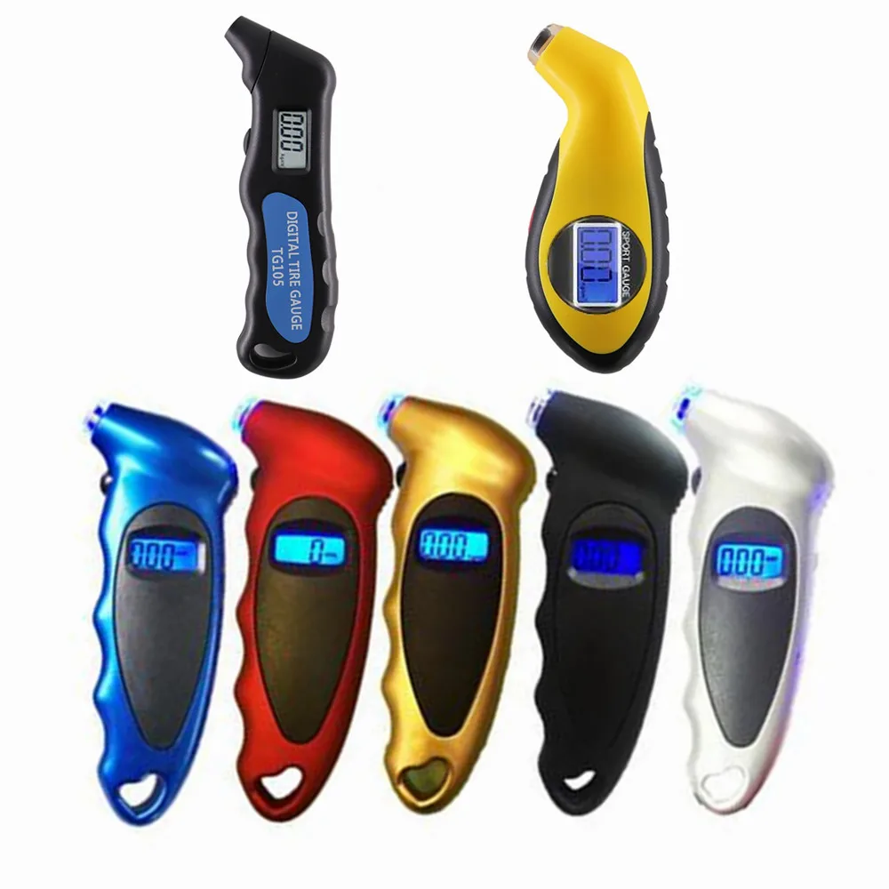 TG105 TG205 R-6802 Hochpräzises digitales Autoreifen-Luftdruckmessgerät, LCD-Display, Manometer, Barometer