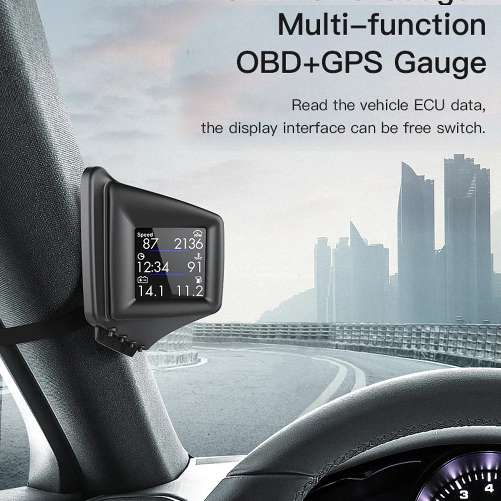 Multifunktions-HUD-Gadget OBD2+GPS On-Board-Computer A-Säule Trim – Bild 3
