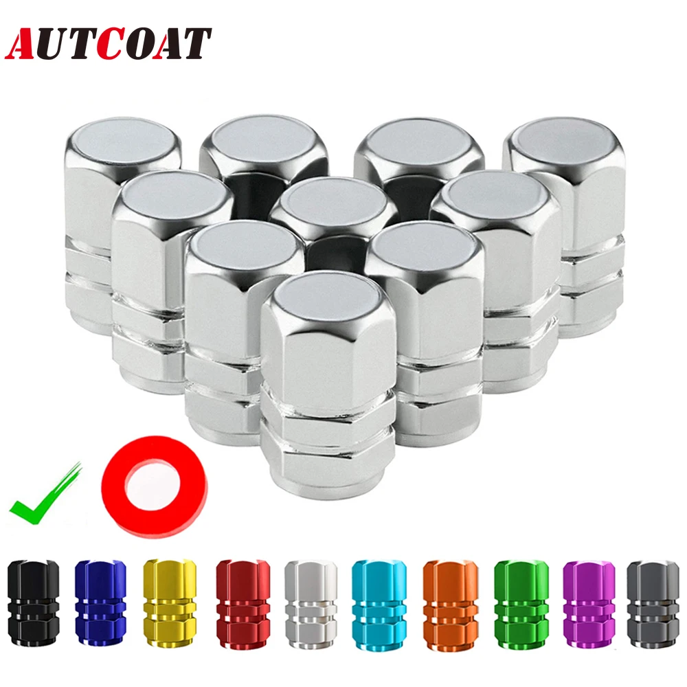 AUTCOAT Aluminiumlegierung Auto Rad Reifen Ventilkappen Reifen Felge Vorbau Abdeckungen Auto Staubdichte