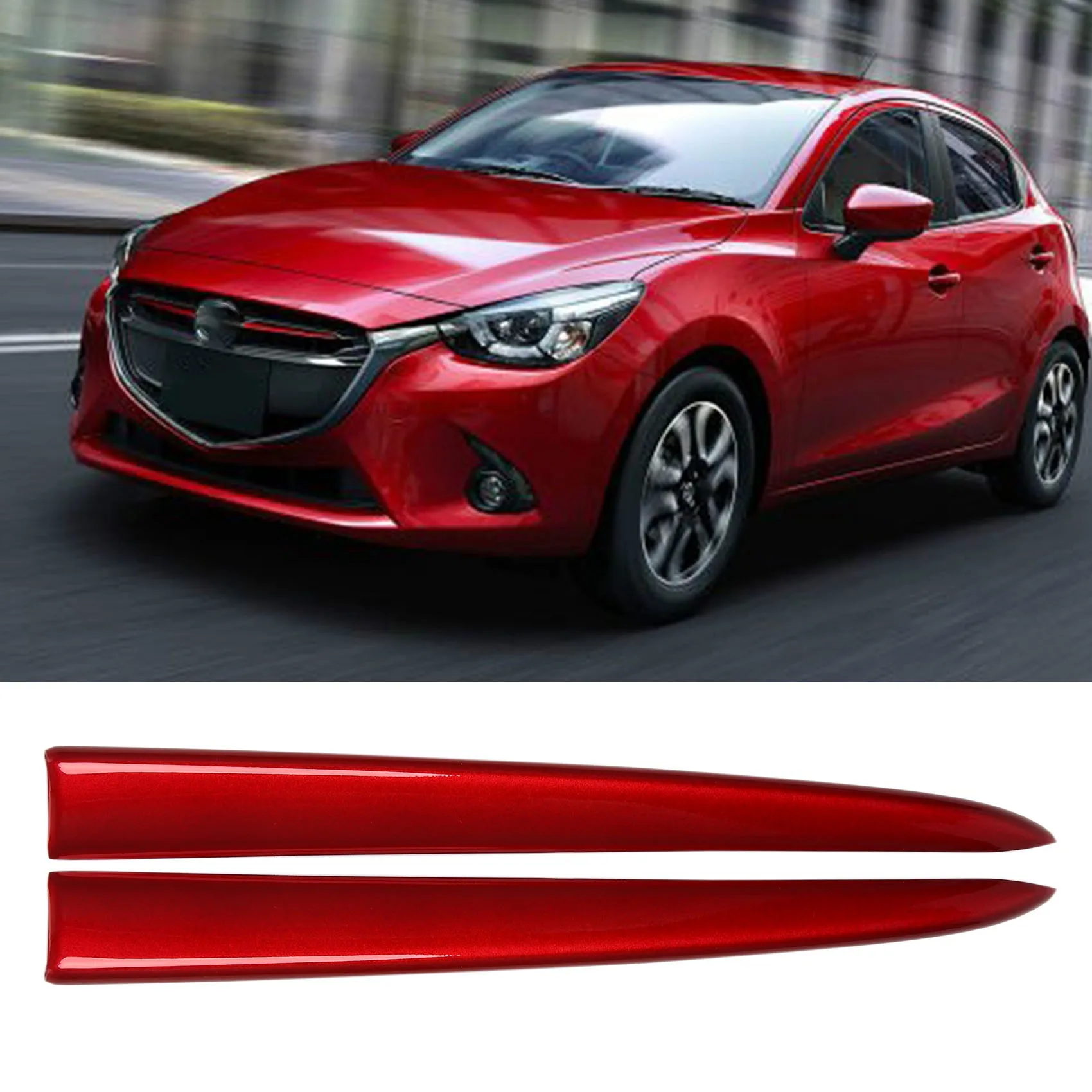 Auto-Frontgrill-Grill-Abdeckungs-Zierleiste für Mazda 2 Demio – Bild 2