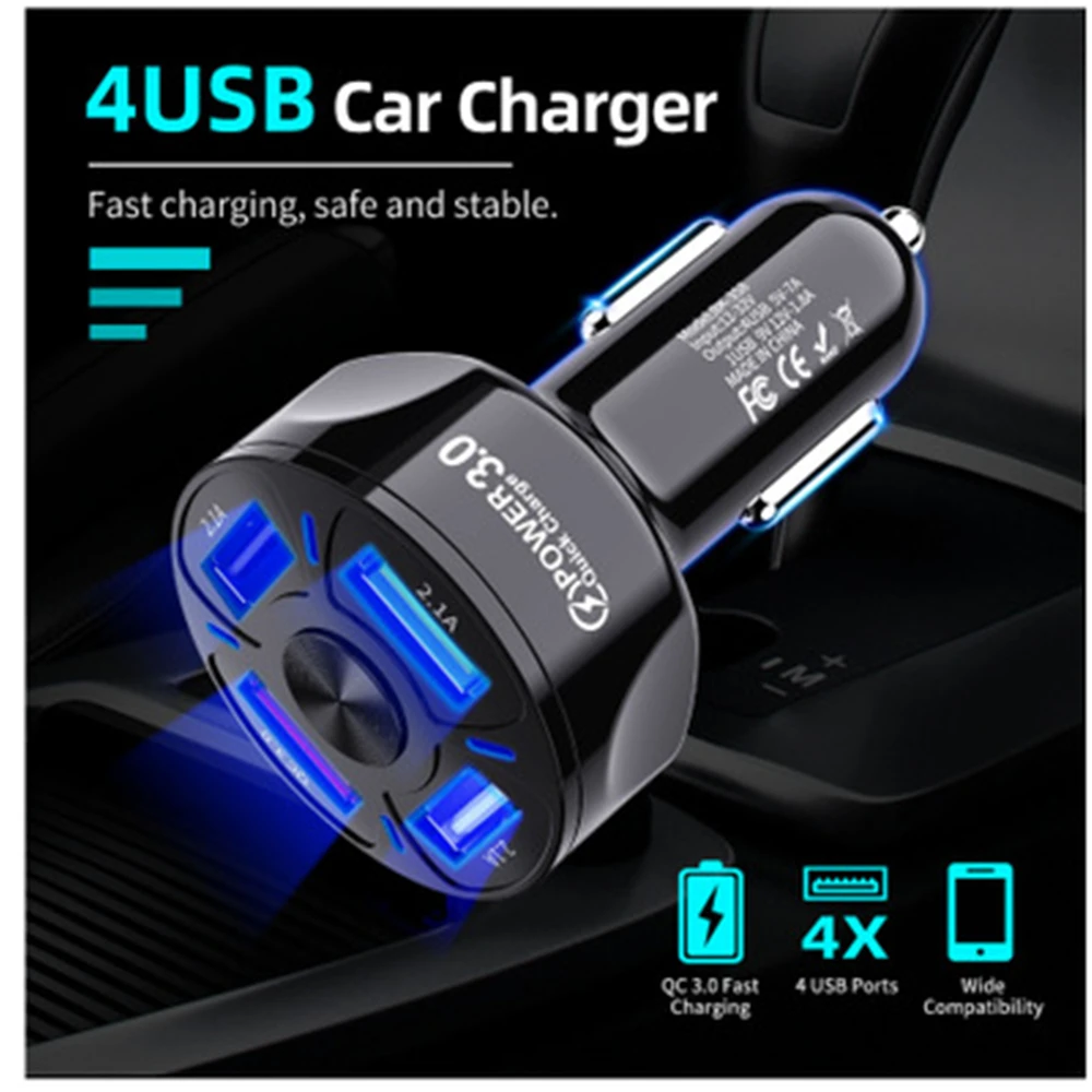 4-Port-Auto-USB-Ladegerät 7A 48W Quick Charge 3.0 4.0 Universal 18W – Bild 2