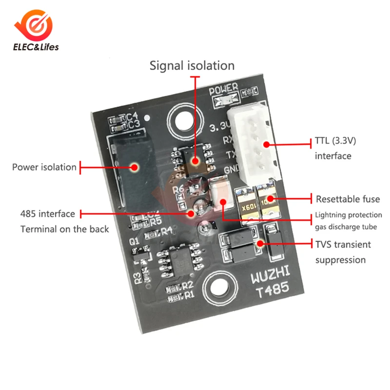 Isoliertes TTL-zu-485-Modul, RS485 zu TTL-Kommunikation – Bild 3