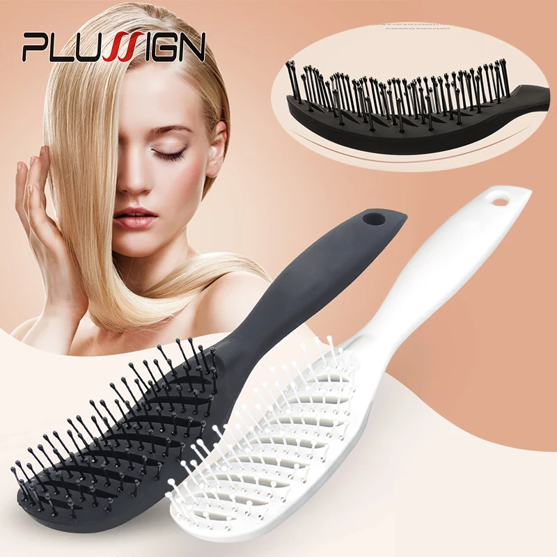 Styling Lockiges Haar Pinsel Salon Massage Kamm Pinsel Entwirren Trocknen Pinsel Anti Statische Gebogene Vent