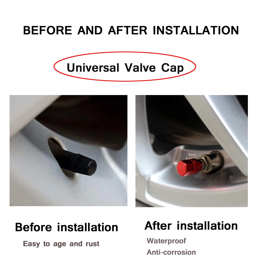 AUTCOAT Aluminiumlegierung Auto Rad Reifen Ventilkappen Reifen Felge – Bild 4
