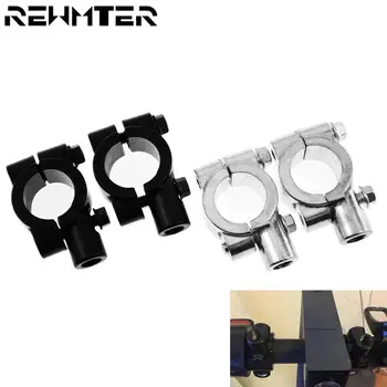 Schwarz Silber Motorrad Lenker Spiegel Halterung Clamp Rückspiegel Halter Halterung 22mm 10mm 8mm (2 Stück)