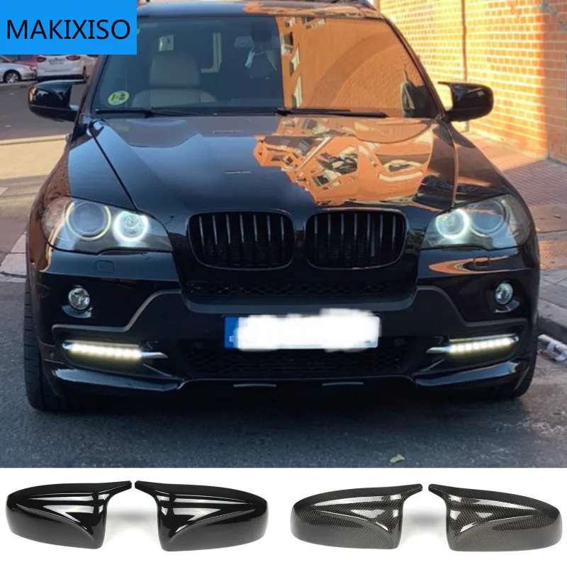 Seite Flügel Rückspiegel geändert auto styling Helle schwarz Carbon Faser Muster Spiegel Abdeckung (2 Stück)