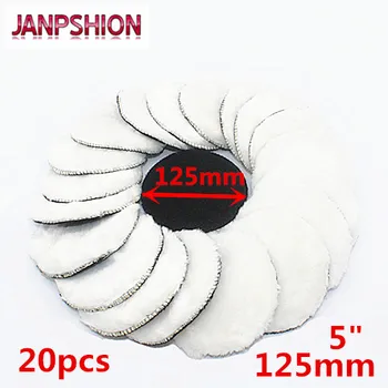 125mm 5-Zoll Auto-Polierpads Set Wollpolierer-Kappen für Wachsen und Lackpflege (20 Stück)