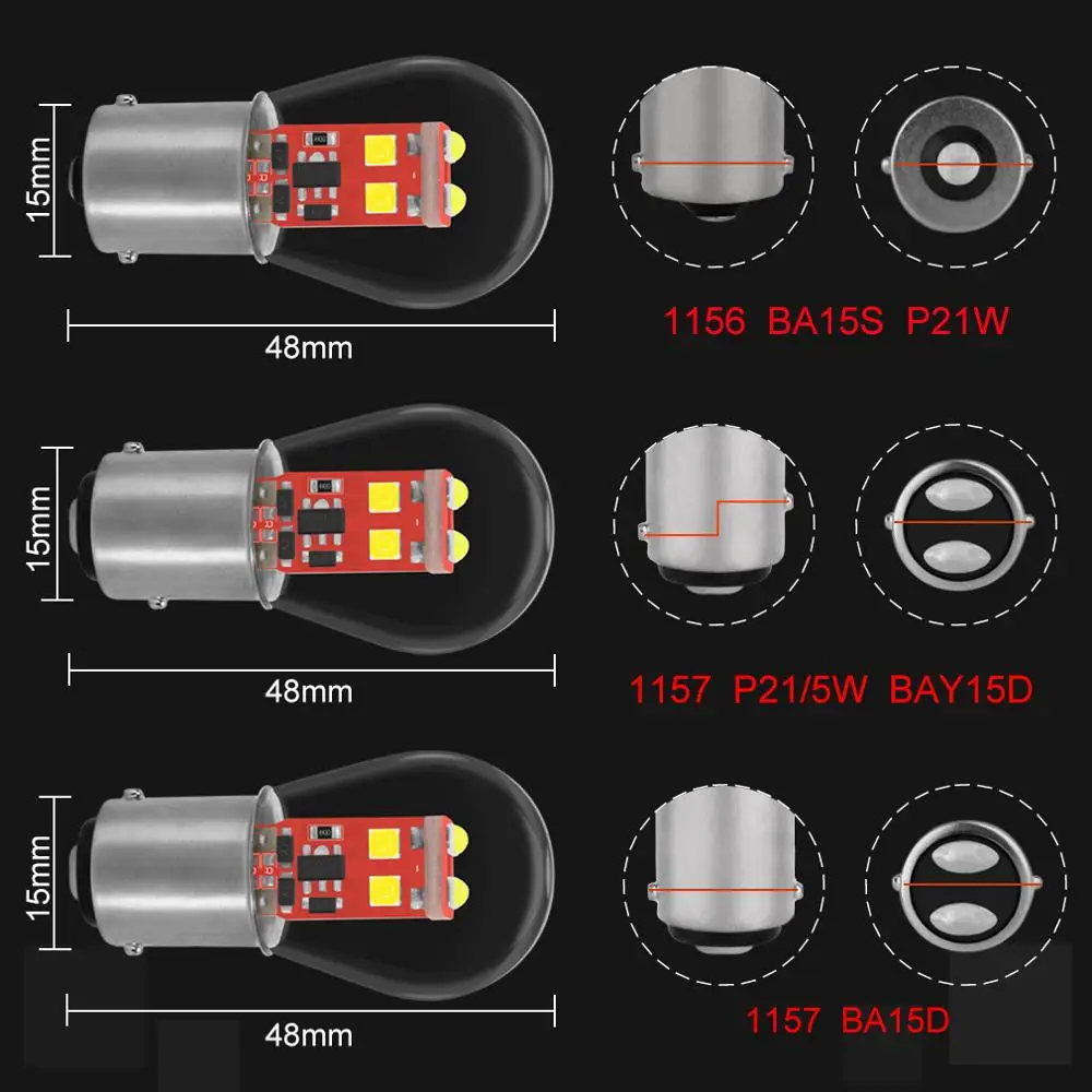 1157 BA15D BAY15D 1156 BA15S P21W P21/5 W Led-lampe S35 (2 Stück) – Bild 5