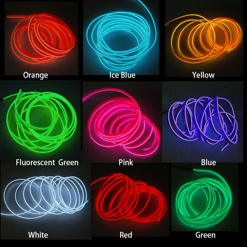 1M/2M/3M/5M Auto Innen Led Dekorative Lampe EL Verdrahtung Neon – Bild 4