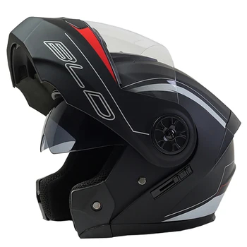 BLD Modular Dual Lens Motorrad Helm Sicherheit Downhill Flip Up Helme Professionelle Motocross Racing Full
