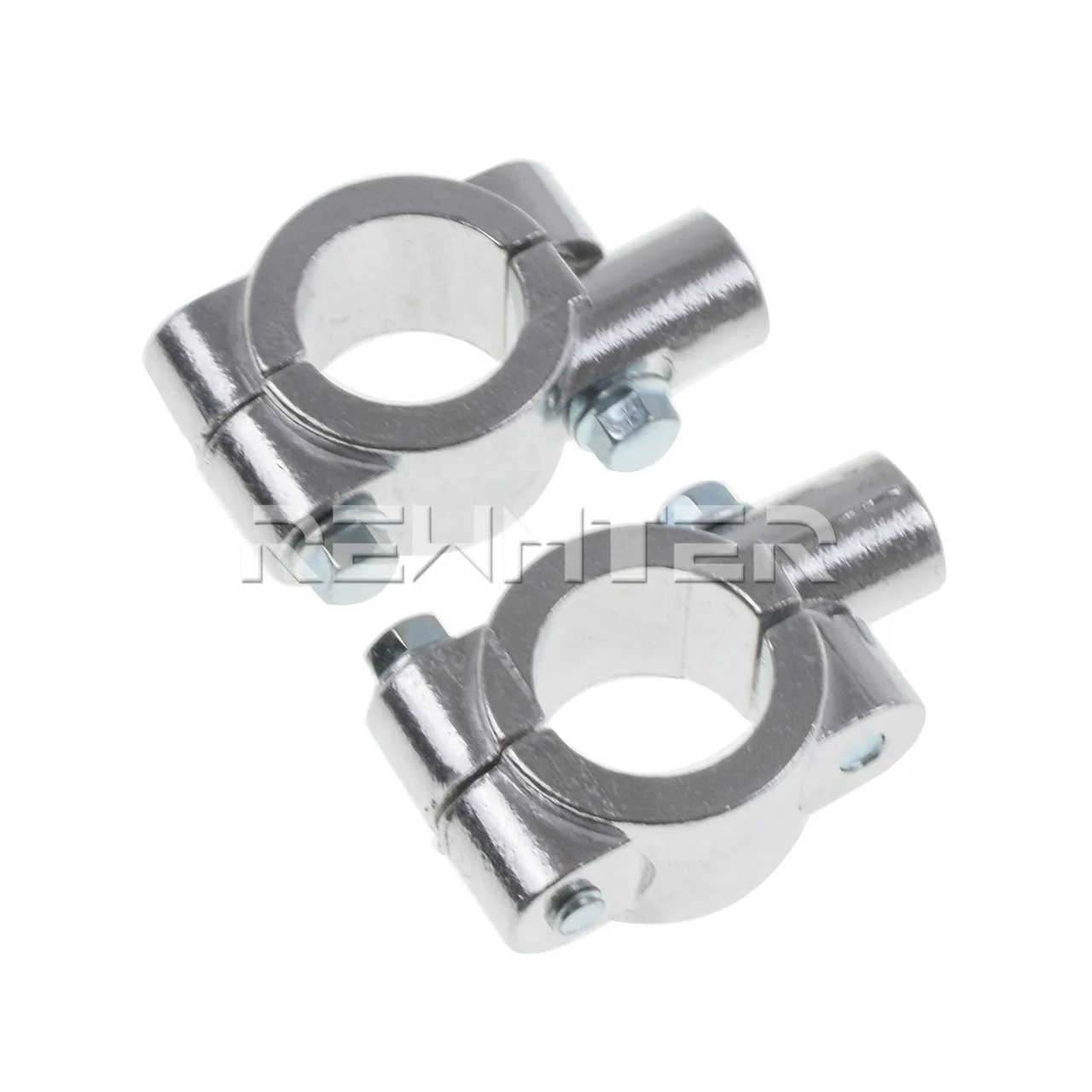 Schwarz Silber Motorrad Lenker Spiegel Halterung Clamp (2 Stück) – Bild 4