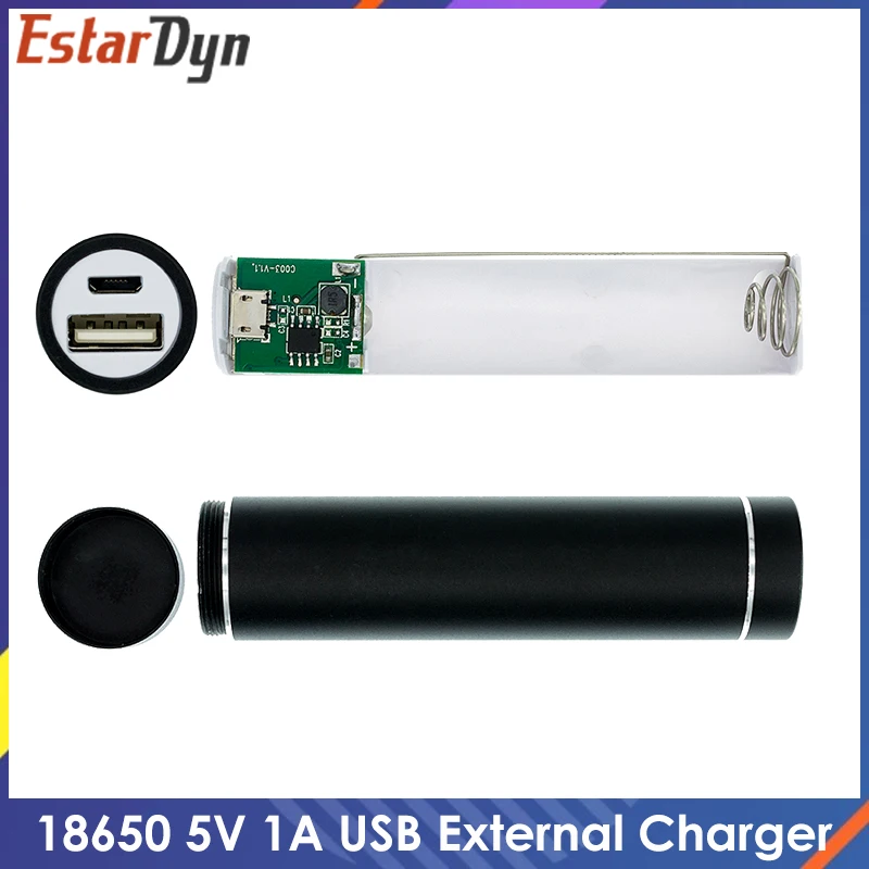 DIY Powerbank-Gehäuse aus Metall für 1× 18650 Akku, 5 V 1 A USB