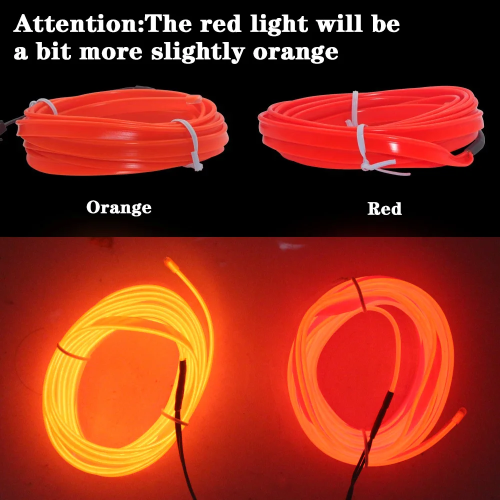 1M/2M/3M/5M Auto Innen Led Dekorative Lampe EL Verdrahtung Neon – Bild 2