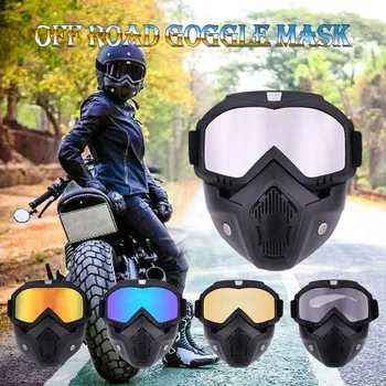 Schutz Motorrad Gesichtsmaske Abnehmbare Vollgesichts Taktische Motorrad Helm Brille Reiten Motocross Brille