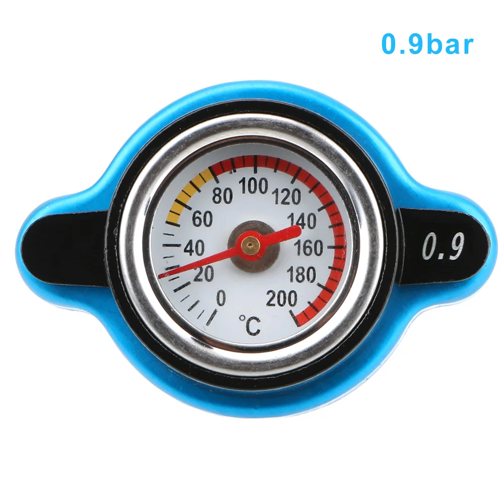 0,9/1,1/1,3 Bar Auto Wasser Tank Abdeckungen Mit Temperatur Gauge Thermometer Kühler Kappe Druck Temp Sensor