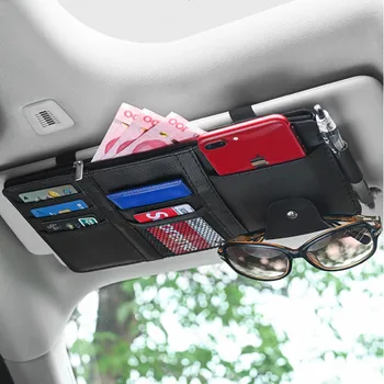 Auto Sonnenblende Bill Stift Visitenkarte Halter CD DVD Organizer Lagerung Box Sonnenbrille Clip Verstauen