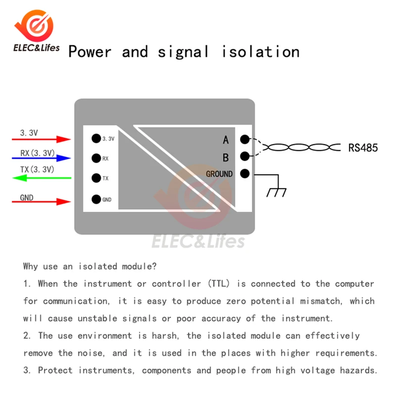 Isoliertes TTL-zu-485-Modul, RS485 zu TTL-Kommunikation – Bild 4
