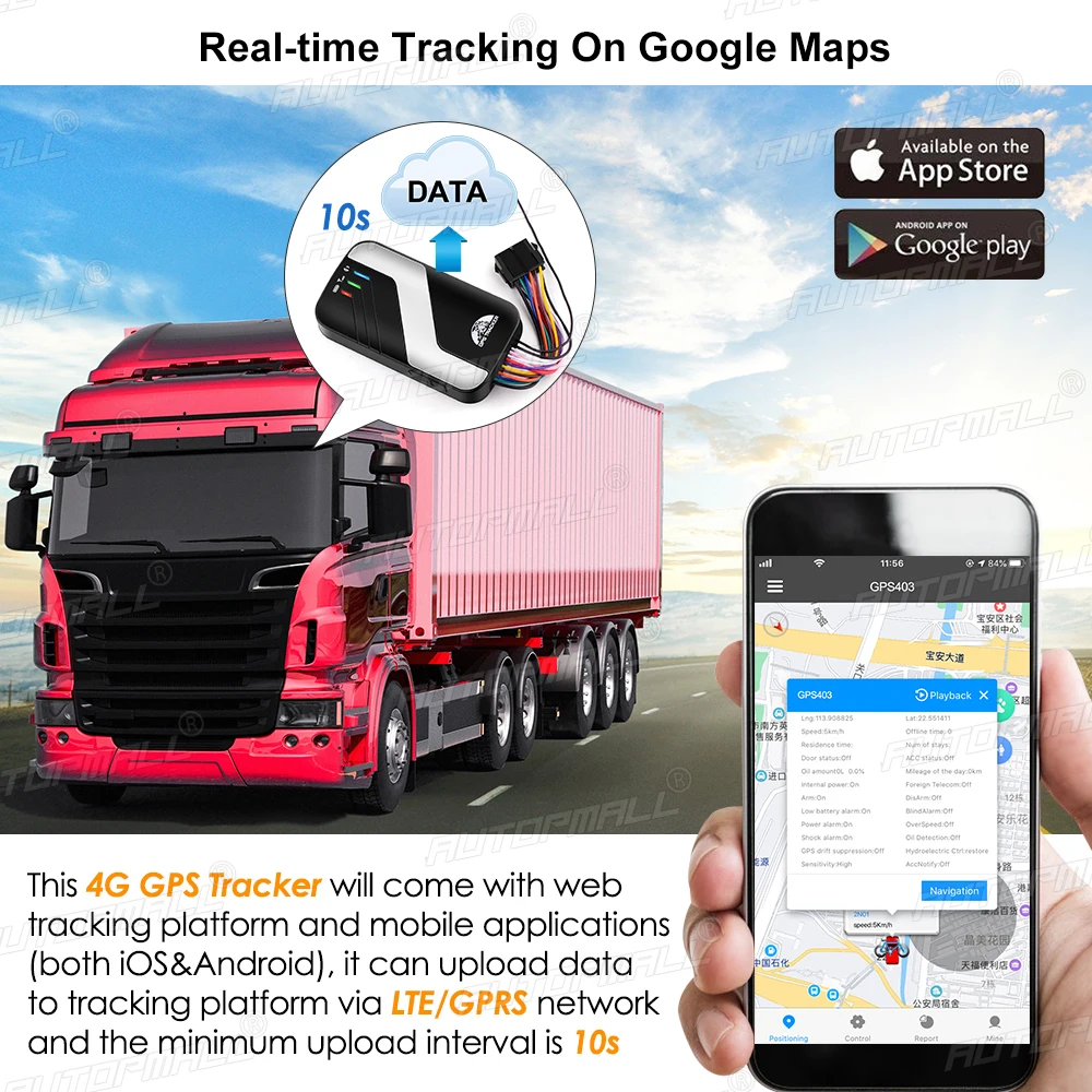 GPS Tracker Auto 4G LTE Fahrzeug Tracking Gerät Abgeschnitten – Bild 4
