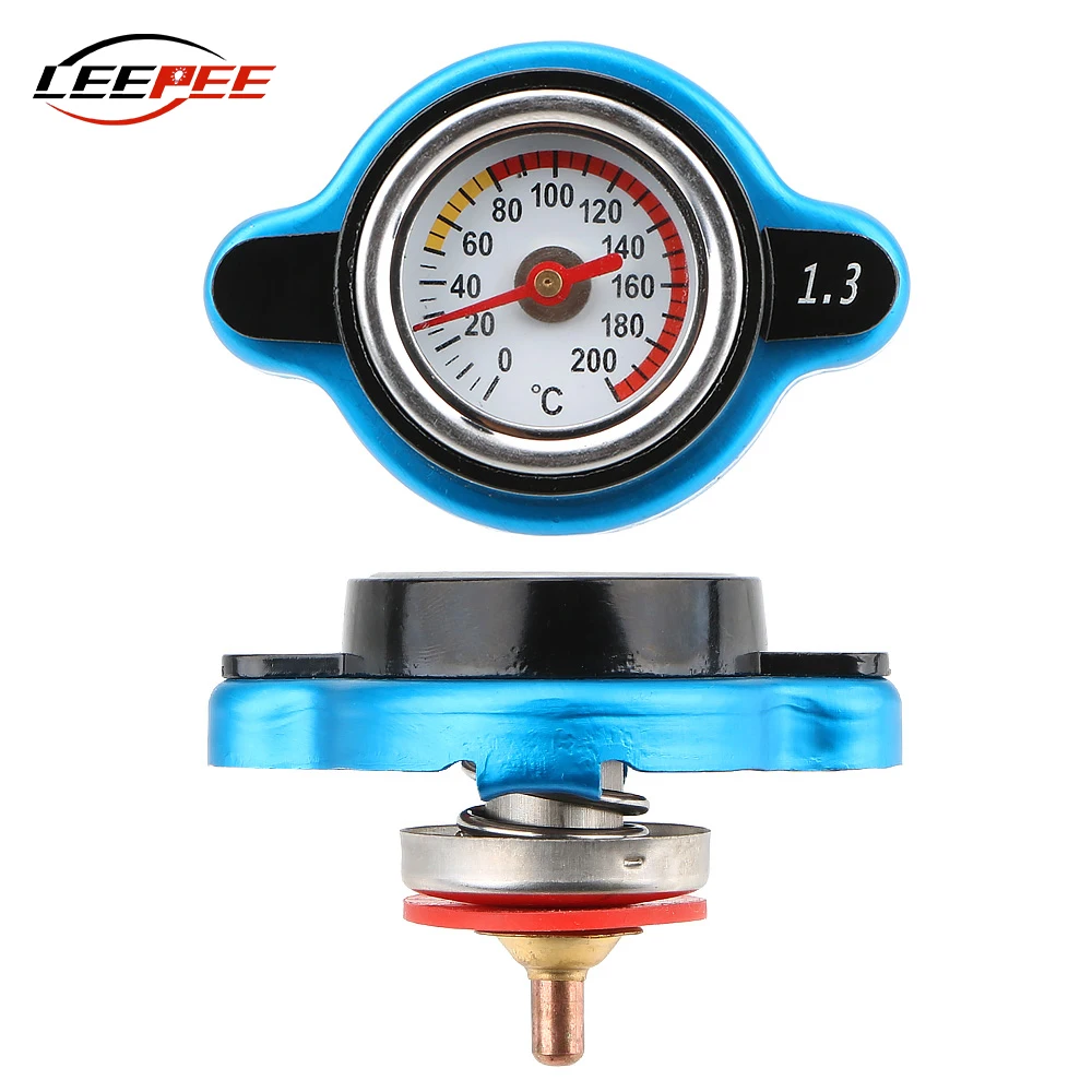 0,9/1,1/1,3 Bar Auto Wasser Tank Abdeckungen Mit Temperatur Gauge Thermometer Kühler Kappe Druck Temp Sensor