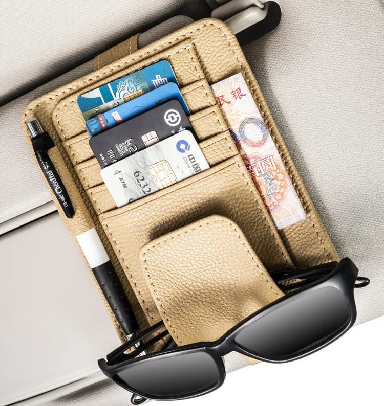 Auto Sonnenblende Bill Stift Visitenkarte Halter CD DVD Organizer Lagerung Box Sonnenbrille Clip Verstauen