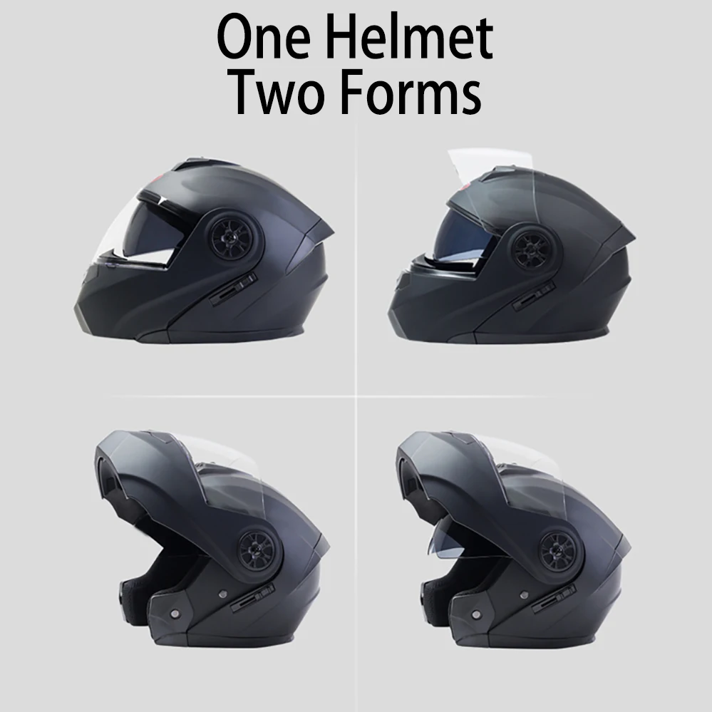 BLD Modular Dual Lens Motorrad Helm Sicherheit Downhill Flip Up Helme – Bild 2