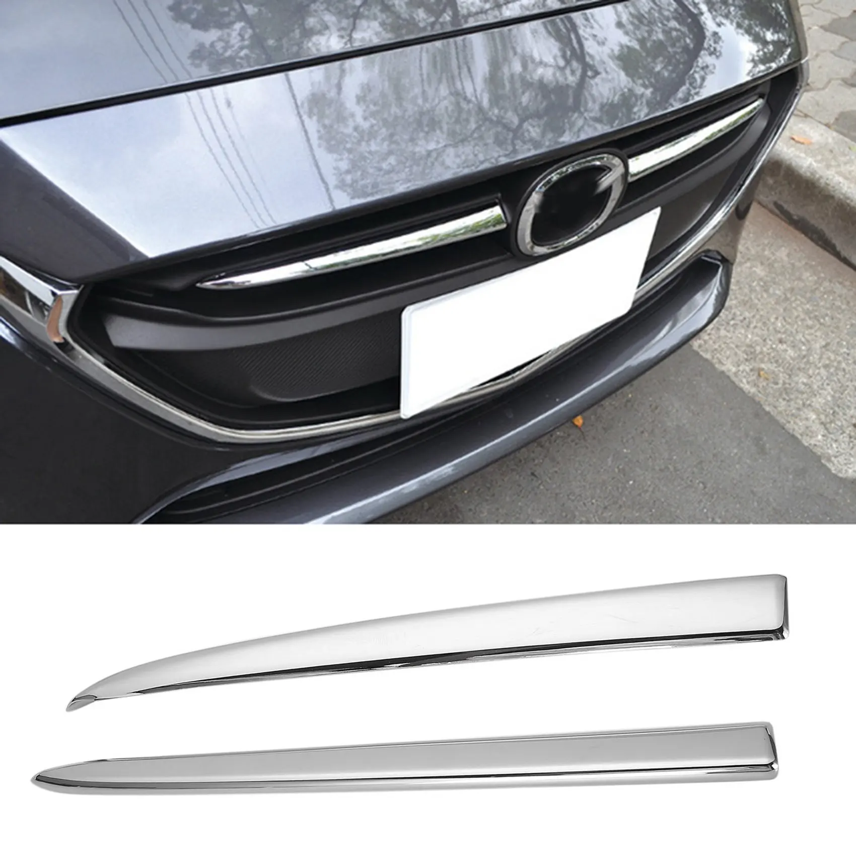 Auto-Frontgrill-Grill-Abdeckungs-Zierleiste für Mazda 2 Demio – Bild 5