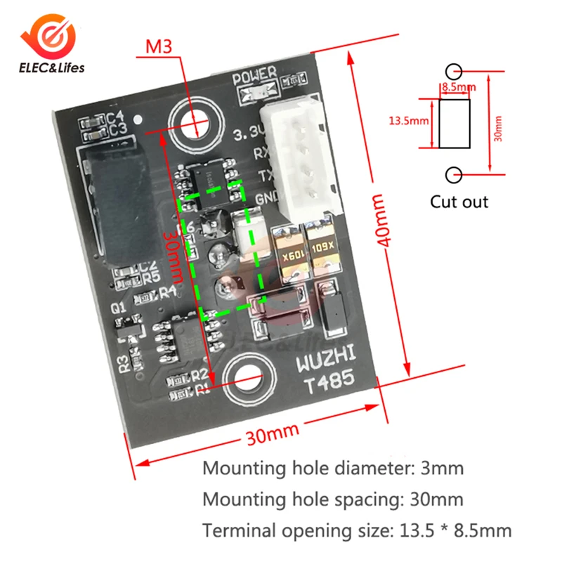 Isoliertes TTL-zu-485-Modul, RS485 zu TTL-Kommunikation, Einzelchip-Mikrocomputer, serieller Port
