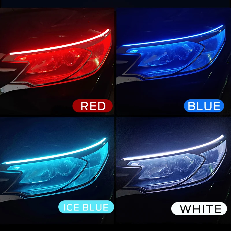 LED DRL Auto Tagfahrlicht Flexible Wasserdichte Streifen (2 Stück) – Bild 6