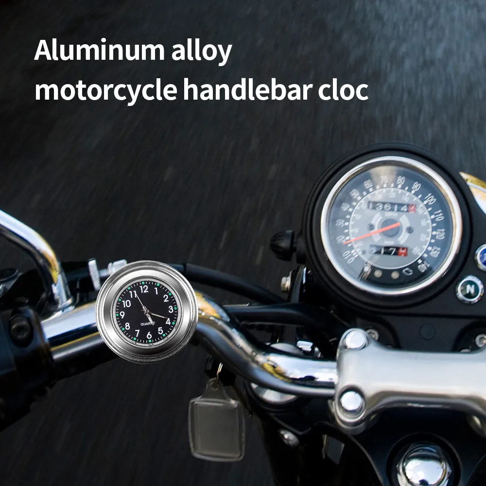 Motorrad Fahrrad Lenker Halterung Uhr Wasserdicht Chrom Moto Zubehör – Bild 2