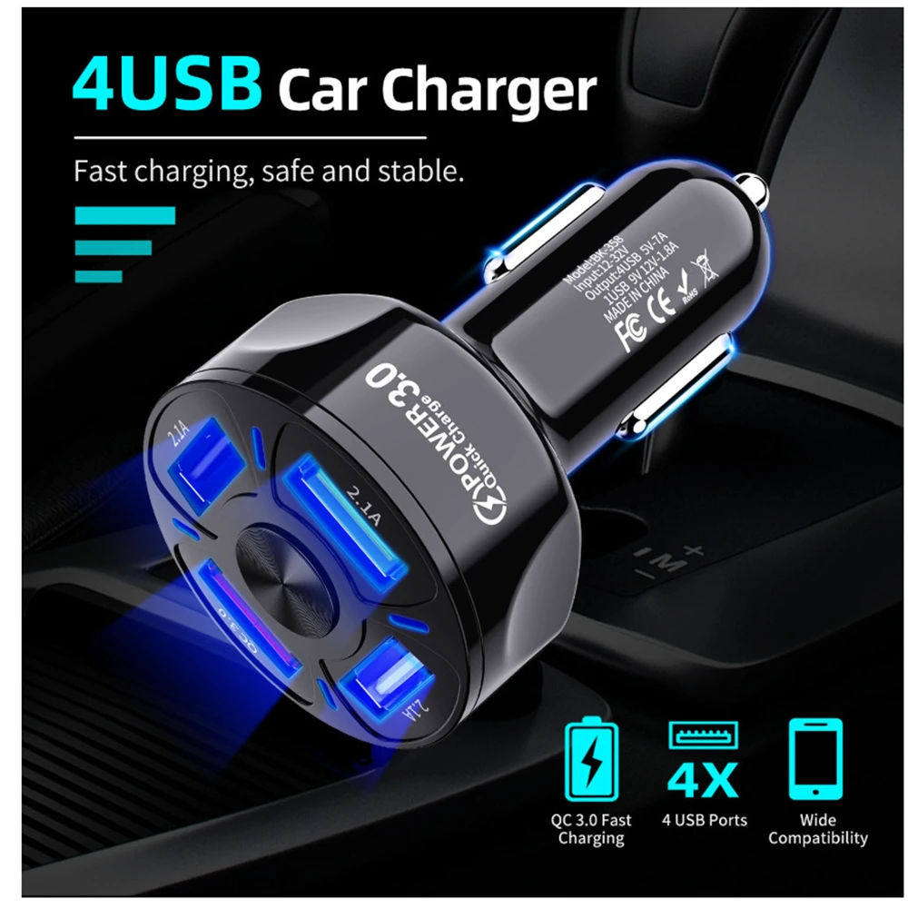 4-Port-Auto-USB-Ladegerät 7A 48W Quick Charge 3.0 4.0 Universal 18W – Bild 4