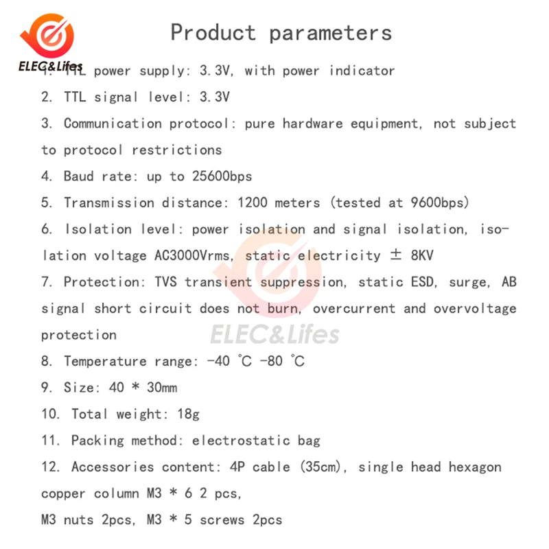 Isoliertes TTL-zu-485-Modul, RS485 zu TTL-Kommunikation – Bild 5