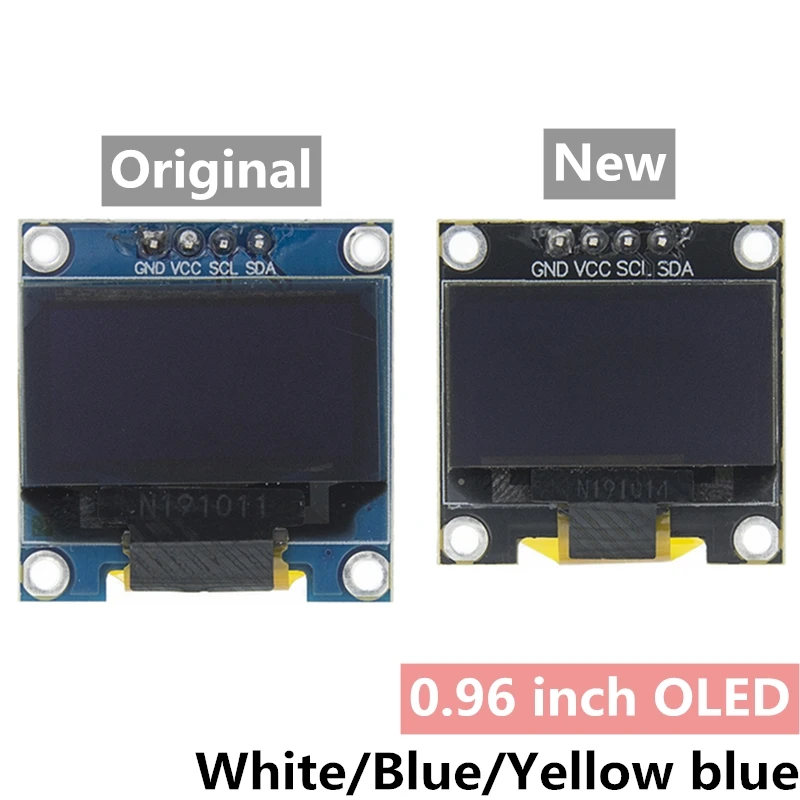 0,96 Zoll IIC Serielles 4-poliges weißes/blaues/gelbes blaues/gelbes OLED-Anzeigemodul 128 x 64 12864