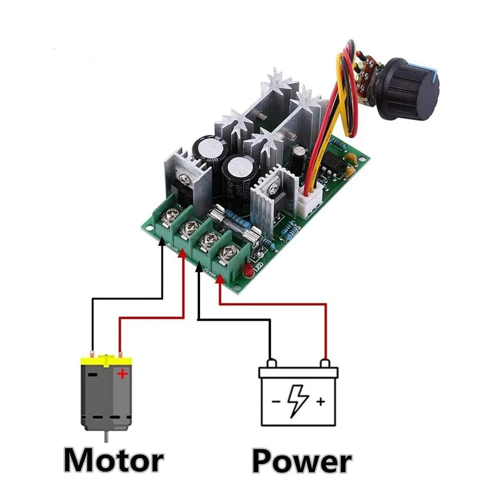 DC10-60V DC Motor Drehzahlregler 12V 24V 36V 48V Hochleistungs-Antriebsmodul PWM Motordrehzahlregler 20A