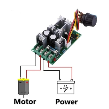 DC10-60V DC Motor Drehzahlregler 12V 24V 36V 48V Hochleistungs-Antriebsmodul PWM Motordrehzahlregler 20A