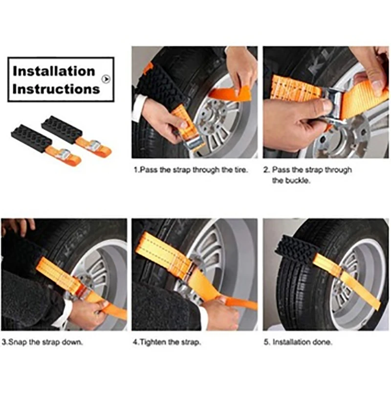Durable PU Anti-Skid Auto Reifen Traktion Blöcke Mit Tasche Notfall – Bild 2