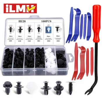 Auto Fastener Clip Kit Fender Niet Clips Auto Körper Push Retainer Pin Niet Stoßstange Tür Trim (100 Stück)