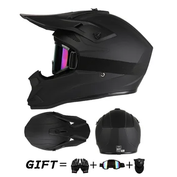 Offroad-Motorradhelm Rally Downhill Vollhelm mit Schutzbrille Geeignet für Alle Jahreszeiten für Männer Frauen