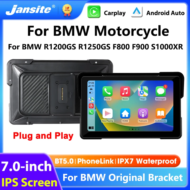 Jansite 7 Zoll Für BMW Motorrad Carplay GPS-Navigation Drahtloses Android Auto Dual BT Für BMW R1200GS ADV