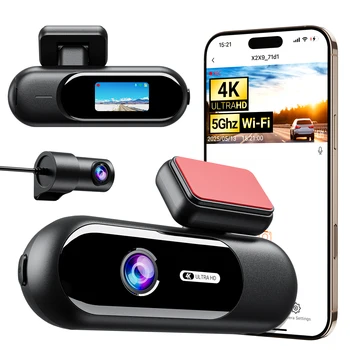 Dashcam für Auto 4K UHD Aufnahme Vorne Hinten Autokamera HDR Nachtsicht-Rekorder Eingebautes WLAN